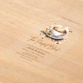 De perfecte mix koffie bruiloft koppels douche acryl uitnodigingen (Laagn)