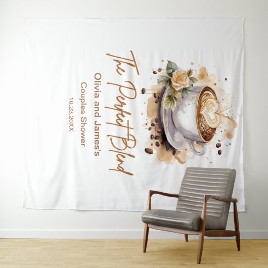 De perfecte mix koffie bruiloft koppels douche wandkleed (In Situ (horizontaal))