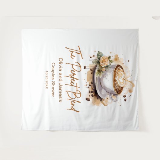 De perfecte mix koffie bruiloft koppels douche wandkleed (Voorkant (horizontaal))
