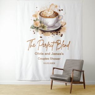 De perfecte mix koffie bruiloft koppels douche wandkleed