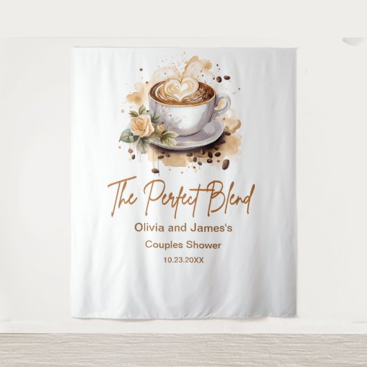 De perfecte mix koffie bruiloft koppels douche wandkleed (Voorkant)