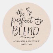De perfecte mix koffie liefhebber bruiloft kraft p ronde sticker (Voorkant)