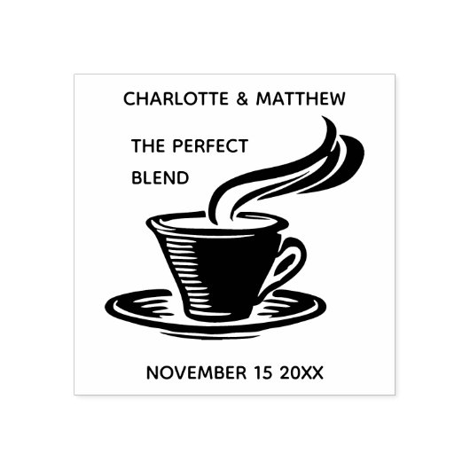 De perfecte mix koffie thee bruiloft rubberstempel (Afrduk)