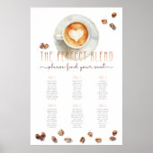 De perfecte mix koffie-thema zitplaatskaart post poster (Voorkant)