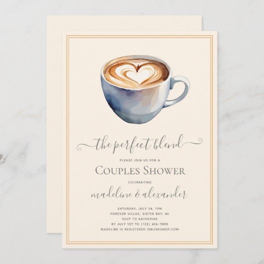 De perfecte mix koppels koffie bruiloft douche kaart (Voorkant / Achterkant)