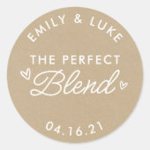 De perfecte mix Kraft koffie bruiloft gunst Ronde Sticker (Voorkant)