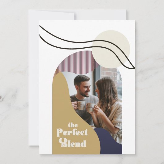 "De Perfecte Mix" Moderne Geometrische Boho Bruilo Feestdagenkaart (Voorkant)