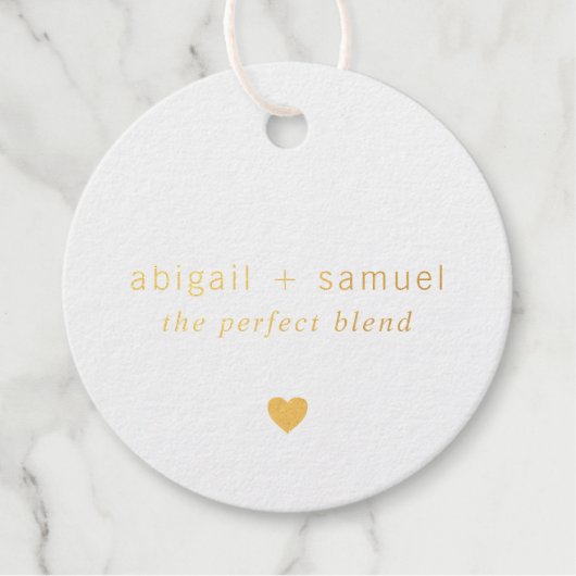 De Perfecte Mix Moderne Gouden Folie Bruiloft Bedankjes Labels (Voorkant)
