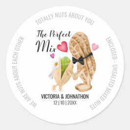 De Perfecte Mix Noten Grappig | Trouwcadeau Ronde Sticker