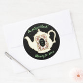 De perfecte mix porseleinen theepot bruiloft ronde sticker (Envelop)