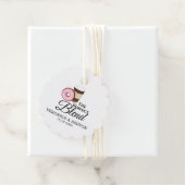 De perfecte mix roze ijsdonut & koffie bedankjes labels (In situ)