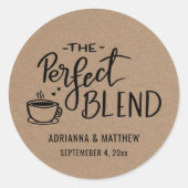 De Perfecte Mix | Rustic Kraft Papier Huwelijk Ronde Sticker (Voorkant)