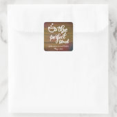 De perfecte mix rustieke hout bruiloft gunst vierkante sticker (Tas)