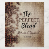 De perfecte mix rustieke houten koffie bruiloft wijn etiket (Enkel label)