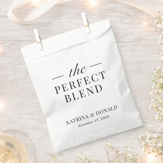 De perfecte mix van Koffie op Klassieke bruiloft Bedankzakje (Geknipt)