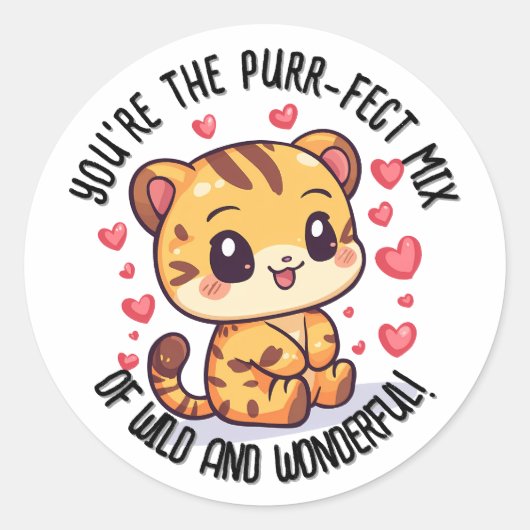 De perfecte mix van wilde Liger Valentijnsdag Ronde Sticker (Voorkant)