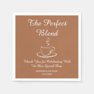 De perfecte mix ,Wedding Bedankt Brown Simple Servet