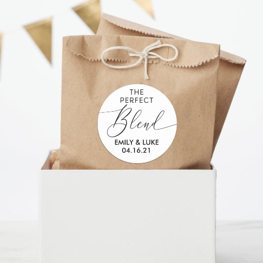 De perfecte mix zwart & wit bruiloft gunst ronde sticker