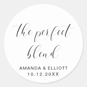 De Perfecte Mix Zwart Wit Typografie Trouwen Ronde Sticker