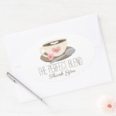 De perfecte monogrammed koffiebeker ovale sticker (Envelop)