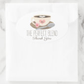 De perfecte monogrammed koffiebeker ovale sticker (Tas)