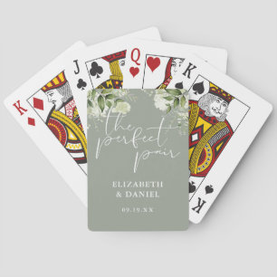 De Perfecte Paar Groene Salie Groene Trouwgunst Pokerkaarten