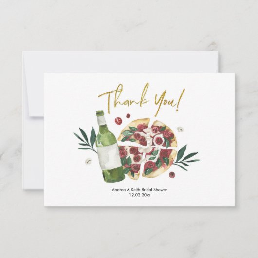 De Perfecte Paar Pizza en Bier Bedankkaart (Voorkant)