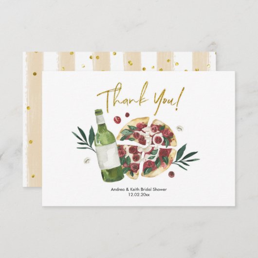 De Perfecte Paar Pizza en Bier Bedankkaart (Voorkant / Achterkant)