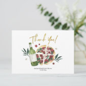 De perfecte Paar Pizza en Bier Dank u Kaart (Staand voorkant)