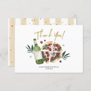 De perfecte Paar Pizza en Bier Dank u Kaart