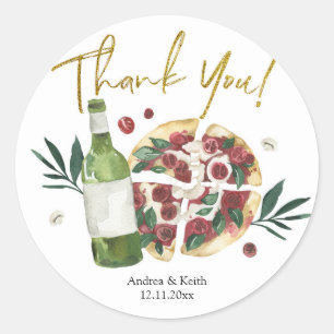 De perfecte Paar Pizza en Bier Dank u Sticker