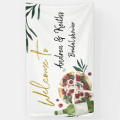 De perfecte Paar Pizza en de grote banner van Beer (Verticaal)