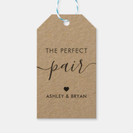 De Perfecte Paar Tag, Thuisgemaakte Gift Tag, Kraf Cadeaulabel