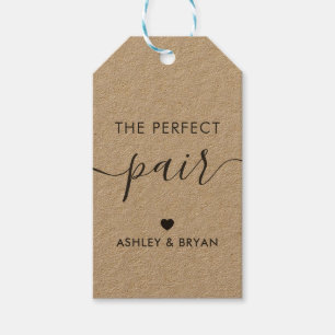 De Perfecte Paar Tag, Thuisgemaakte Gift Tag, Kraf Cadeaulabel
