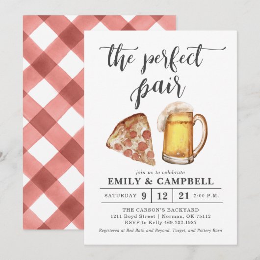 De Perfecte Paar Uitnodiging (Voorkant / Achterkant)