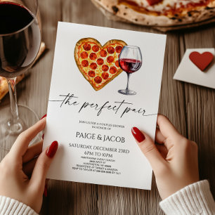 De perfecte Pair Pizza Wijn Trouwkoppels Douche Kaart