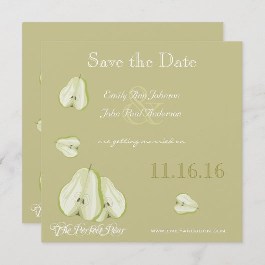 De Perfecte Peer Bewaar de Datum Save The Date (Voorkant / Achterkant)