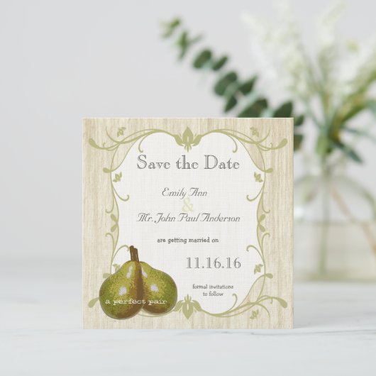 De Perfecte Peer Bewaar de Datum Save The Date (Staand voorkant)