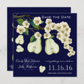 De Perfecte Peer Bloeiende Tak Save the Date Kaart (Voorkant / Achterkant)