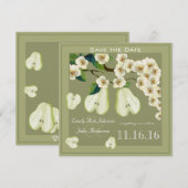 De Perfecte Peer Bloeiende Tak Save the Date Kaart (Voorkant / Achterkant)