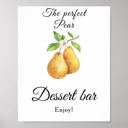De perfecte peer Bruiloftsborrel Dessertbar Poster (Voorkant)