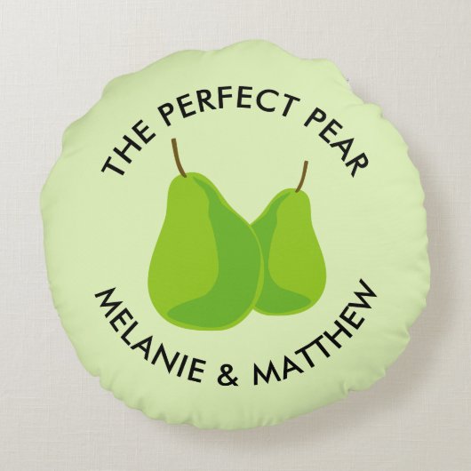 De perfecte peer grappig groen rond kussen (Achterkant)