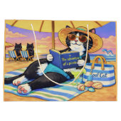 De perfecte stranddag,kat groot cadeauzakje (Achterkant)
