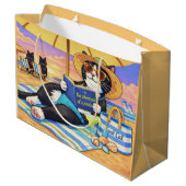 De perfecte stranddag,kat groot cadeauzakje (Achterkant Gekanteld)