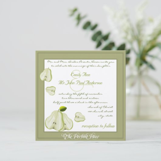 De perfecte uitnodiging voor het huwelijk (Staand voorkant)