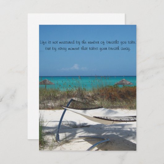 De perfecte uitnodiging voor strandbruiloft.... (Voorkant / Achterkant)