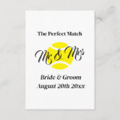 De perfecte wedstrijd tennis thema bruiloft informatiekaartje (Voorkant)