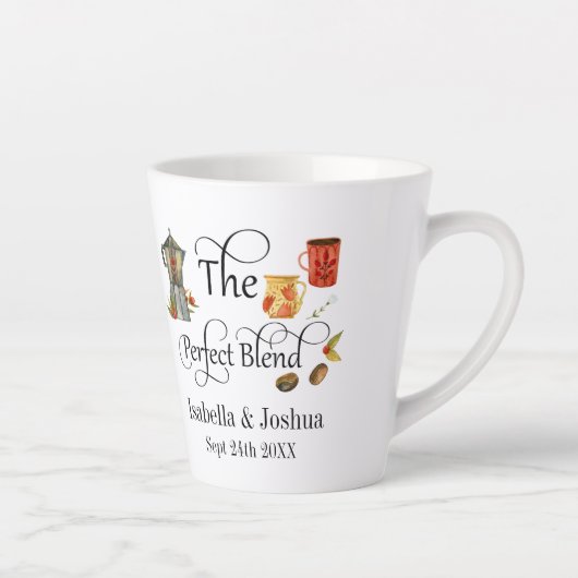 De perfecte witte bruiloft voor het mengen latte mok (Rechts)