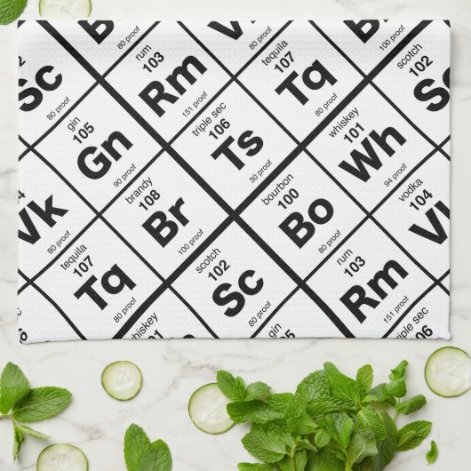 De periodieke balk theedoek (Gevouwen)