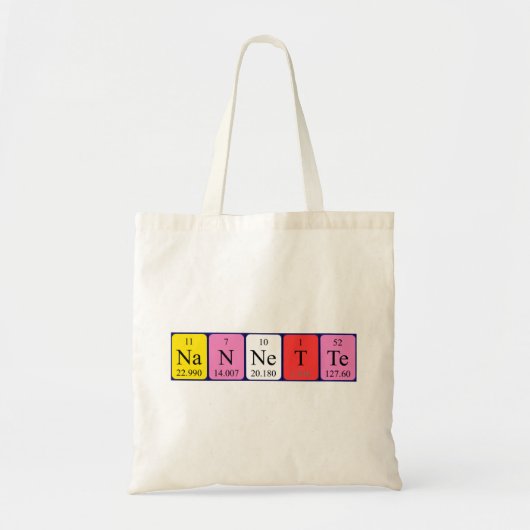 De periodieke canvas tas van de lijstnaam van Nann (Voorkant)